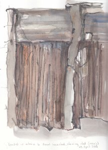 Blocked doorway, Orroral shearing shed