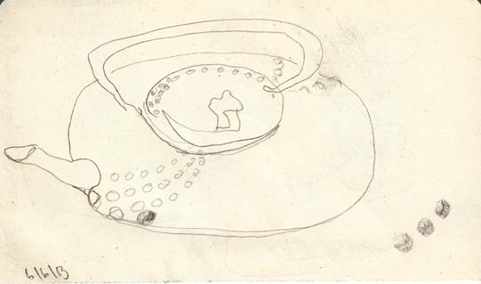 Blind drawing of the teapot