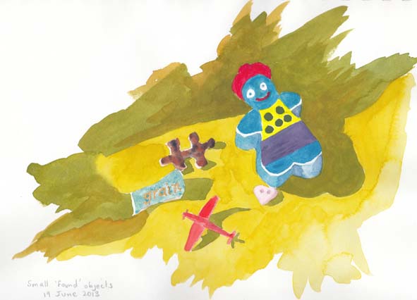 A series of small 'found' objects, 19 June 2013