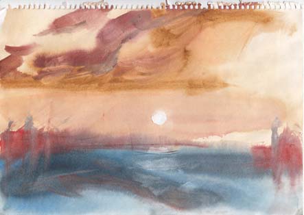 Waterscape on cartridge paper