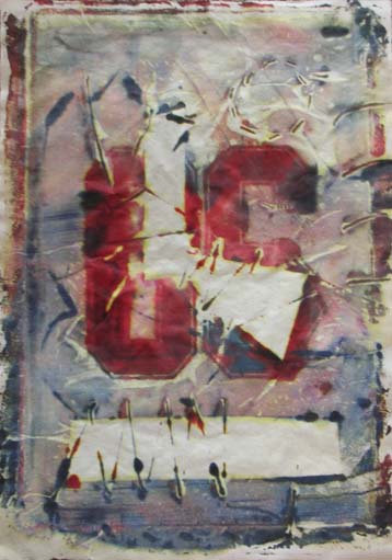 Stitched and cut screen image using thickened dye on Japanese paper, 9 October 2013.