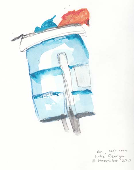 Garbage bin, Lake George, 18 November 2013.