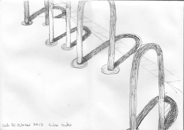 Bike racks at the cafe, 30 October 2013