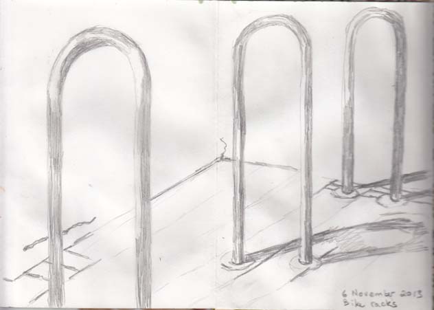 Bike racks at the cafe, 6 November 2013.