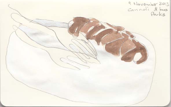 Cannoli with added colour, 10 November 2013.