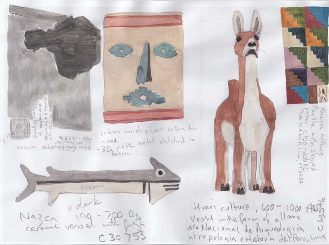 Composite image of my sketches of 1 January 2014, with added watercolour and acrylic.