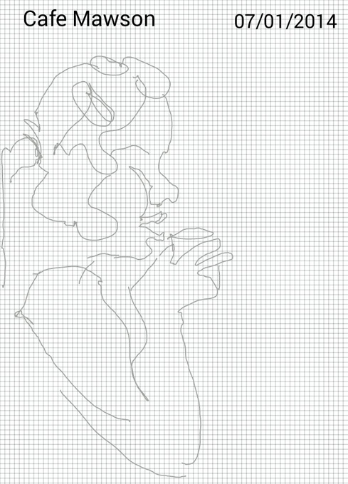 Sipping from a cup of coffee, 7 January 2014.