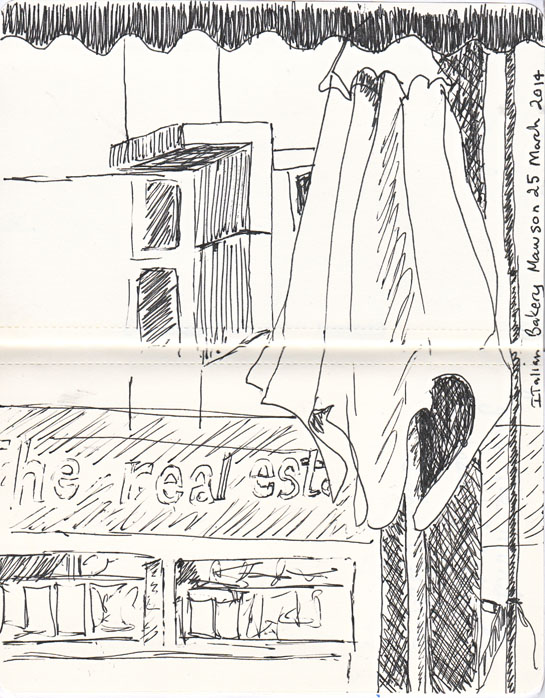 View from the Italian Bakery, Mawson, 25 March 2014.