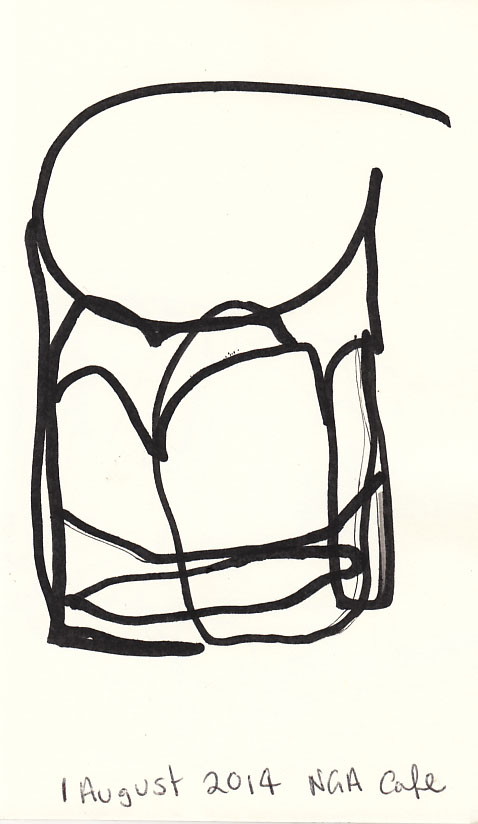 An 'architectural' glass at the National Gallery of Australia, acrylic paint marker, 1 August 2014