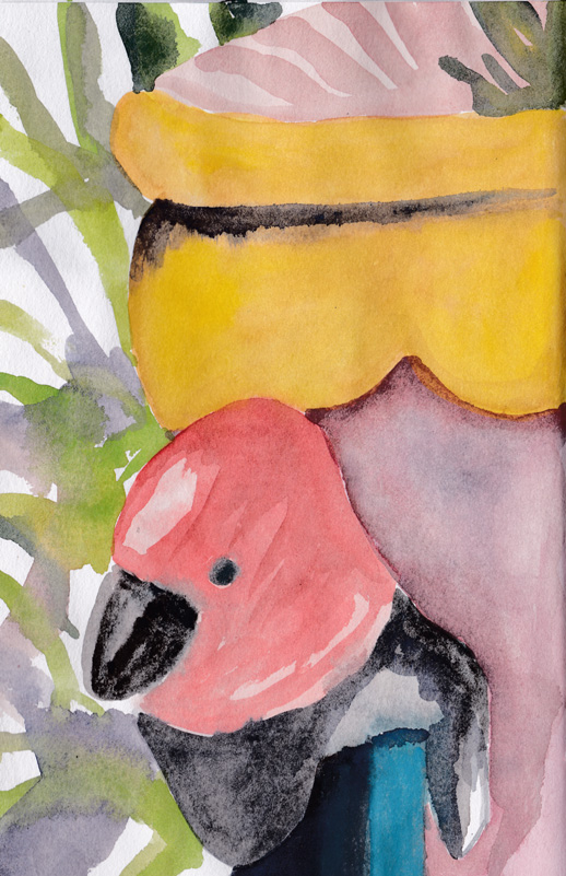 watercolour on the reverse side of the page above.