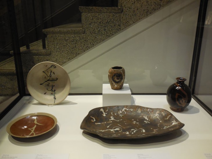 Ceramics by Shoji Hamada and Milton Moon (and possibly another artist who's name I've forgotten)