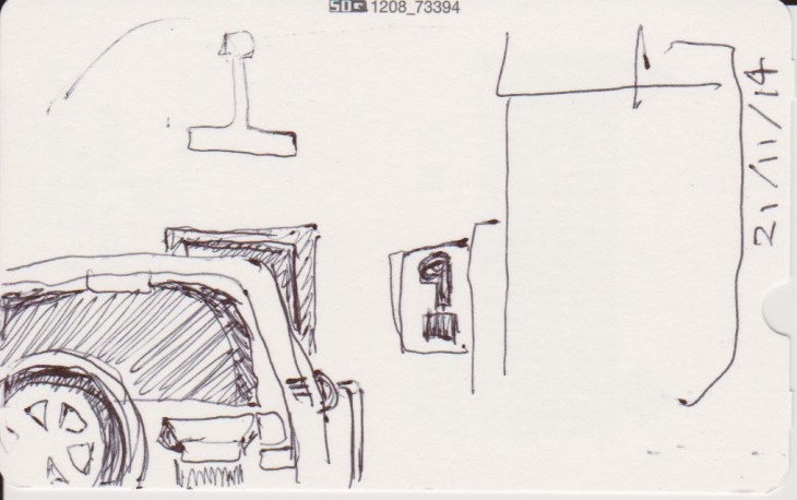 Woden, ACT, behind the post office, ballpoint pen