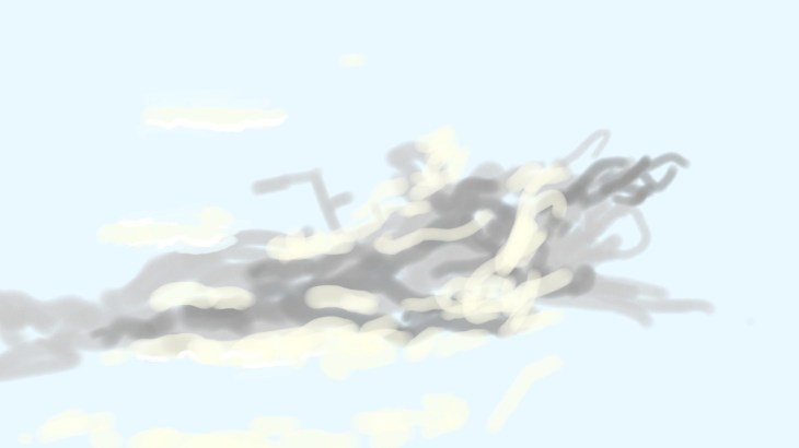 Cloud study, late afternoon, e-drawing (Photoshop Touch), 11 December 2014