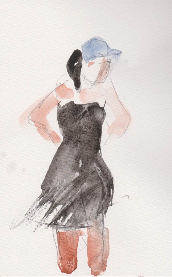 Windswept, watercolour, 27 February 2015