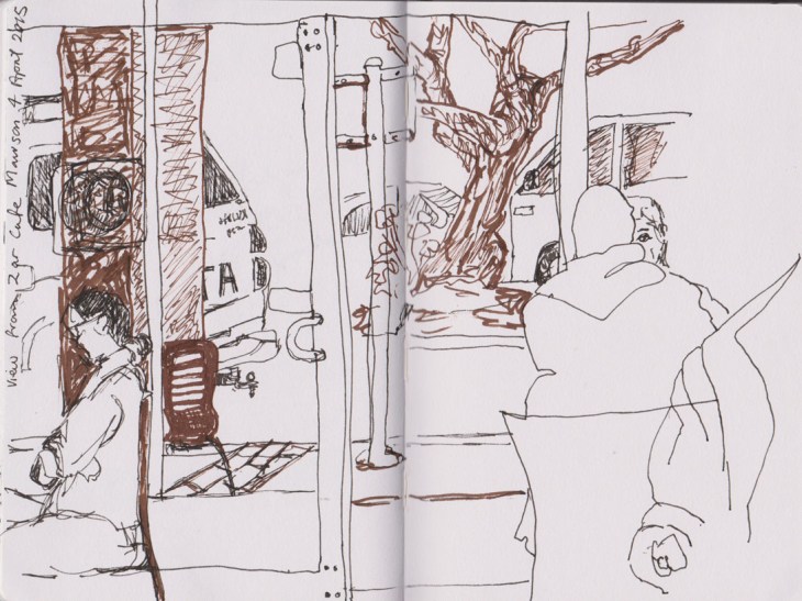 The original drawing, cafe pen and ink, 4 April 2015