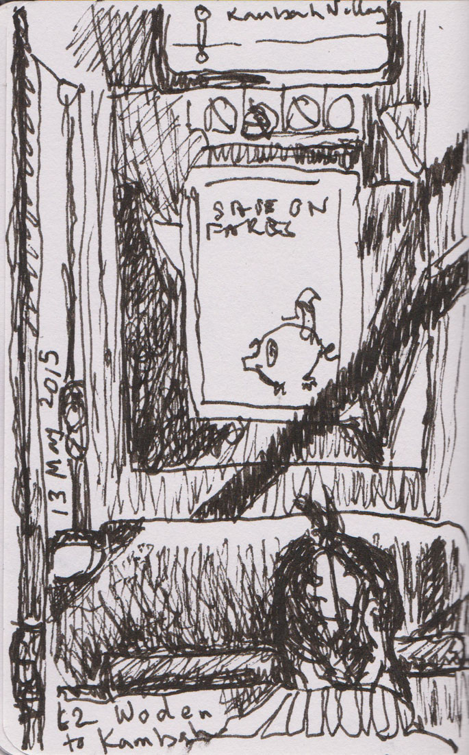 Shadows, 13 May 2015, pen and ink