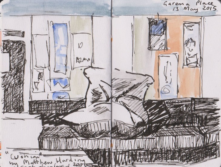 Cushin, by Matthew Harding,2001, cast stainless steel, pen and ink and watercolour,13 May 2015