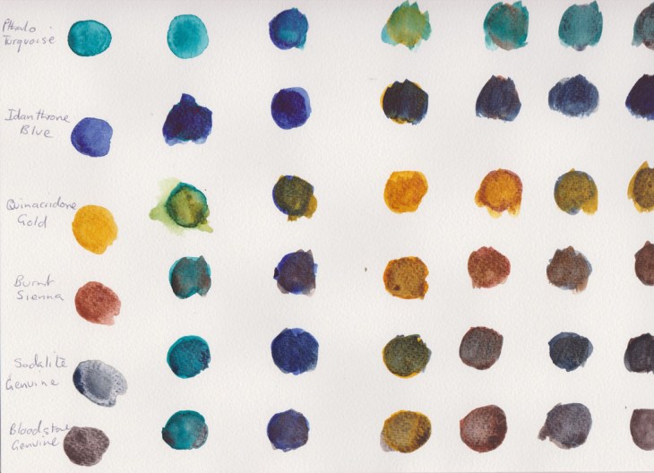 Green, blue and earth tones