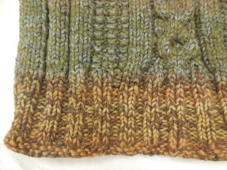 Ribbing on the lower front of the jumper