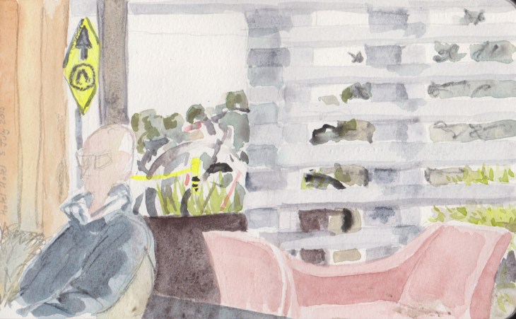 Looking out to the cold, watercolour, 5 July 2015 