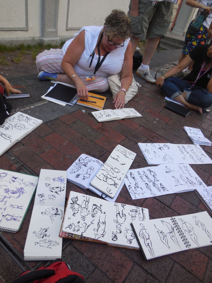 Melanie, providing an on the ground crit session in the Albert Mall