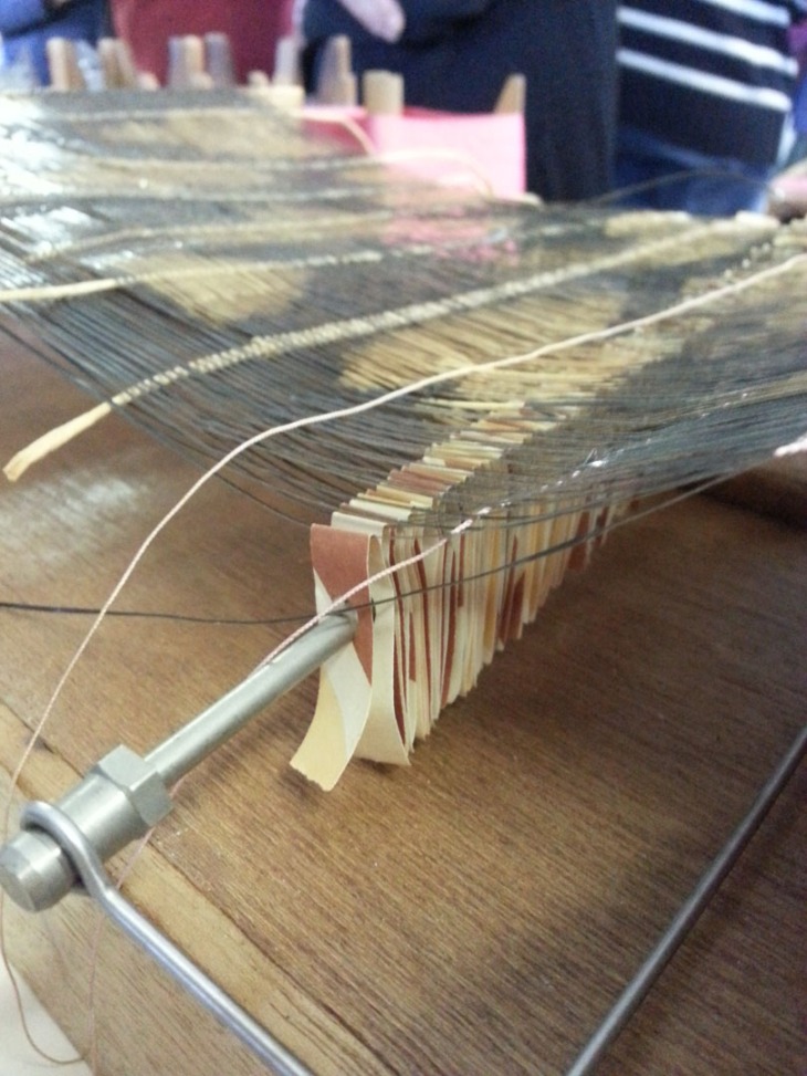 A view of the paper heddle