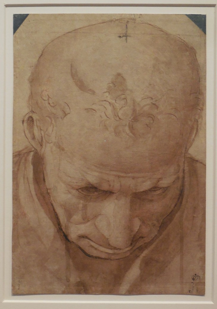 Luca Signorelli, c1480, study of the head of an elderly man, pen and brown ink and wash, State hermitage Museum, St Petersburg