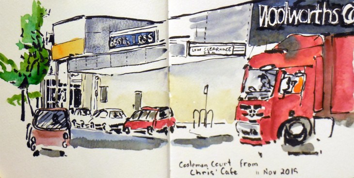 Cooleman Court, brush pen and watercolour, 11 November 2015